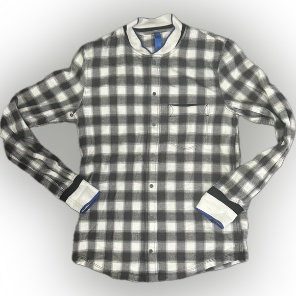 Kit and Ace Tremont Cashmere Blend Shirt Jacket Men’s Small Snap Button Plaid - Picture 1 of 8